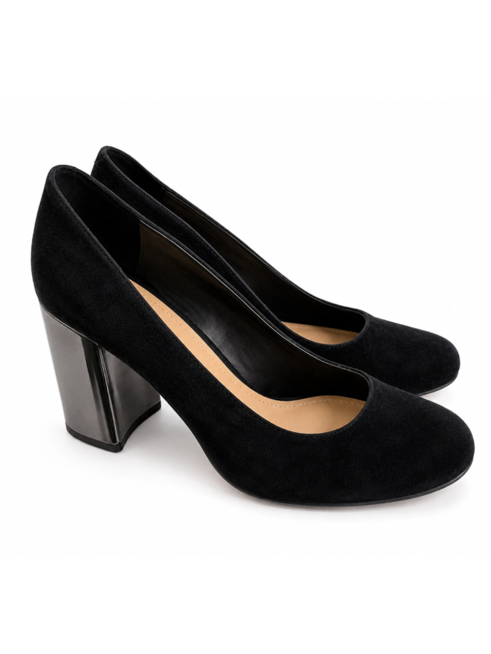 Mark Fisher Women’s Black Almond Toe Block Heel Pumps Size 7M